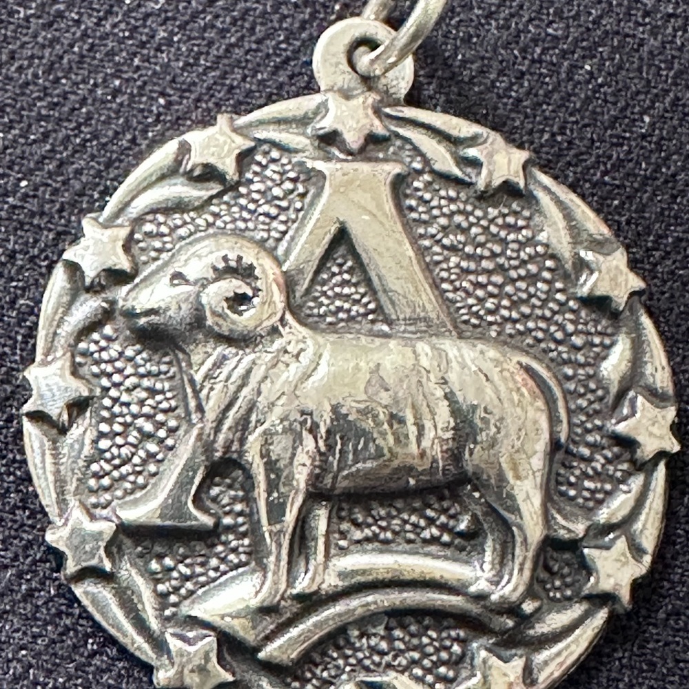 Sterling Silver Bell Aries Zodiac Pendant #2A